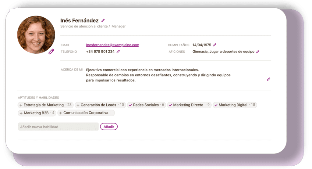 Perfil de empleado niikiis Perfil base de datos de empleados niikiis