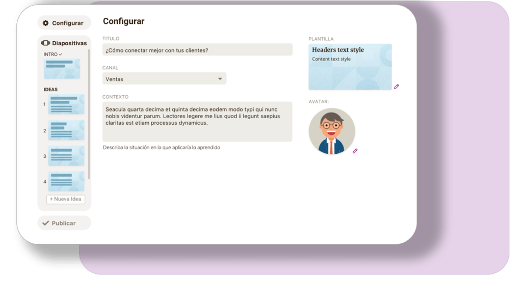 Personaliza el contenido de las micro píldoras Configuración de las micro píldoras en niikiis